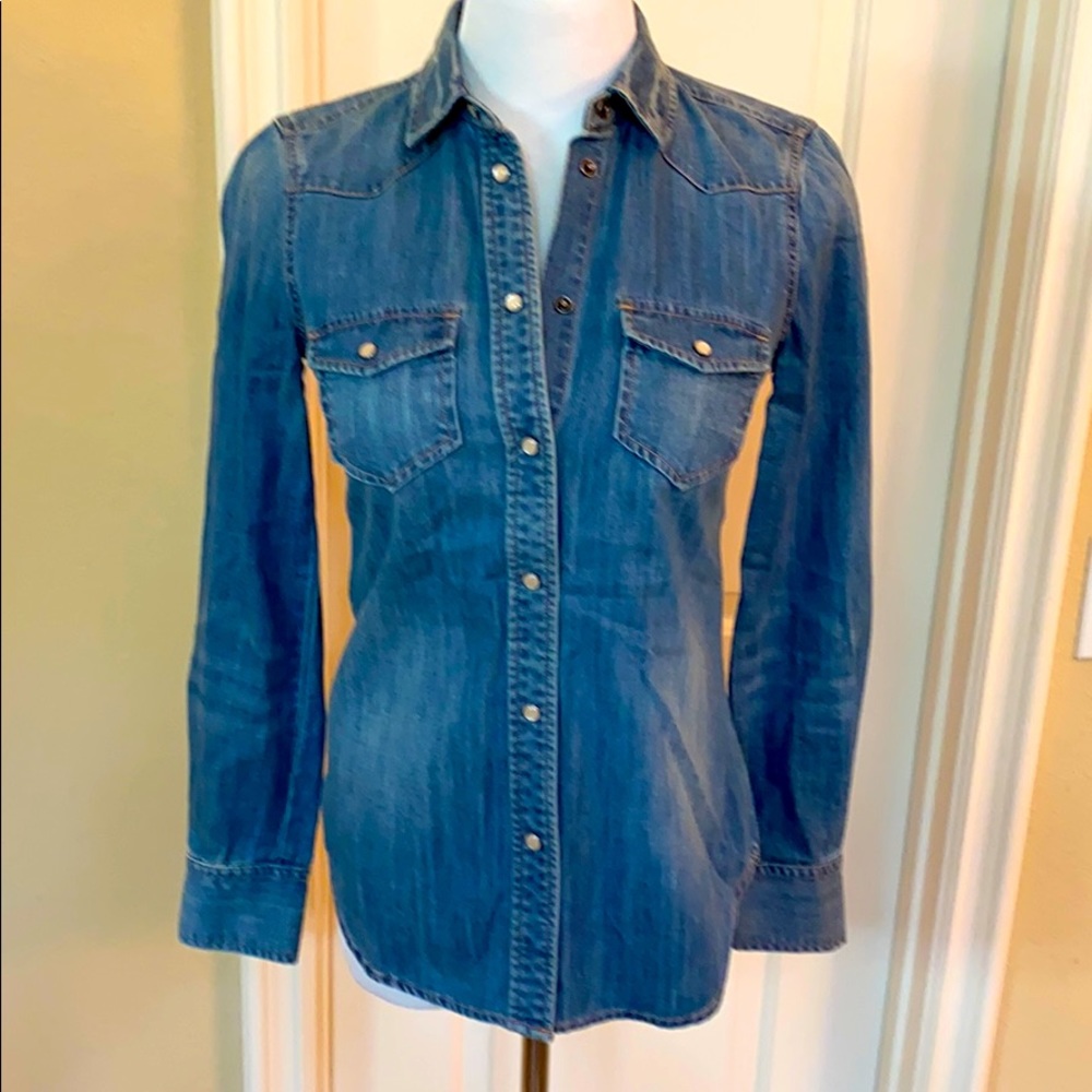 NWOT J crew button down jean shirt.